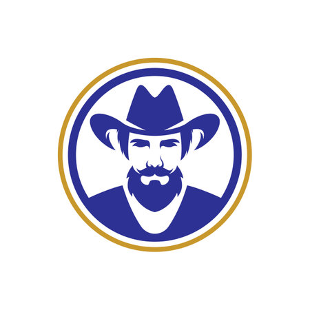 Cowboy logo images illustration designのイラスト素材