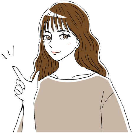 Magazine style woman's expression, pose pointのイラスト素材