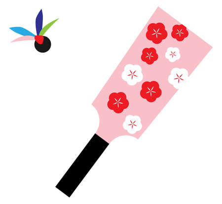 cut illustration of a simple hagoita