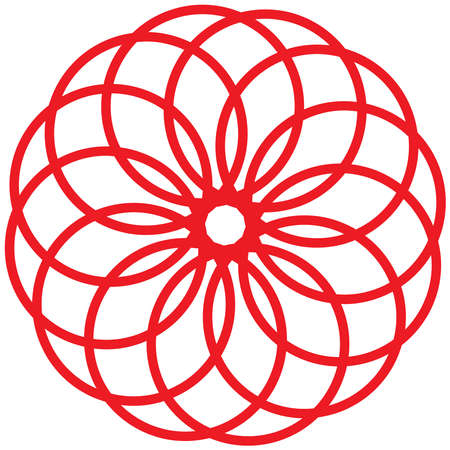 Japanese style flower symbol with a festive atmosphereのイラスト素材