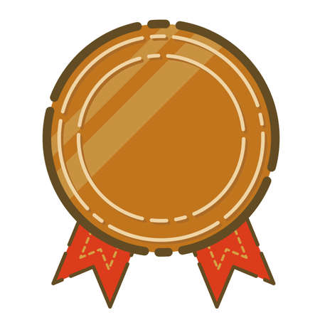 Retro Cute 3rd Place Bronze Medalのイラスト素材