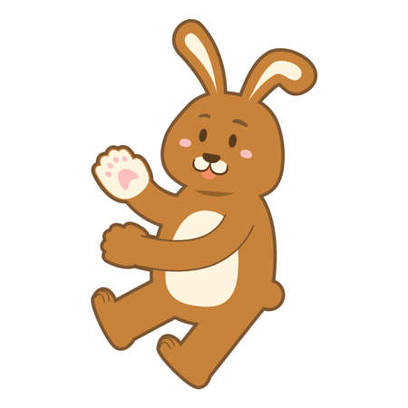 Floating rabbit (brown), year of the rabbit, 2023のイラスト素材