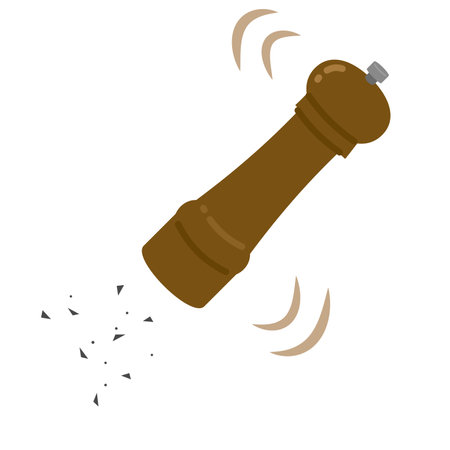 Illustration of grinding pepper with a pepper millのイラスト素材