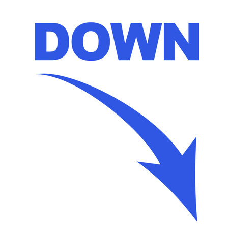 Down arrow blue - with textのイラスト素材