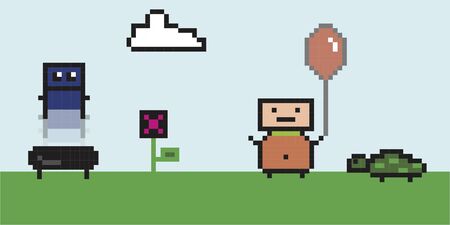 pixel art cartoonのイラスト素材