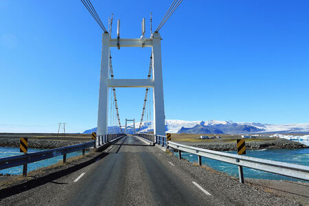 Jokulsarlon is a large glacial lake in Iceland, on the bordersの写真素材