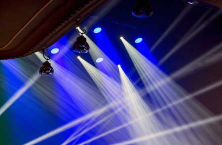 Stage lights on a console, smoke, image of stage lighting effectsの写真素材