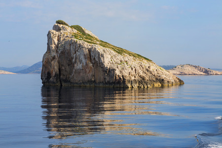 Magnificent azure sea and limestone islands on a beautiful summer day. in National Park Kornati, Croatiaの写真素材