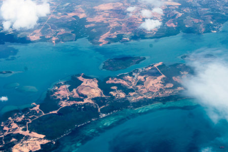 Aerial view of Riau Islands in Indonesia
