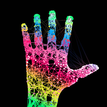Colors hand up illustration.のイラスト素材