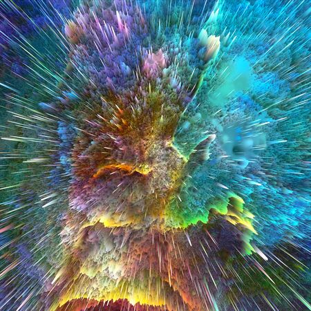 Abstract design composed of vivid streaks and colors.の写真素材