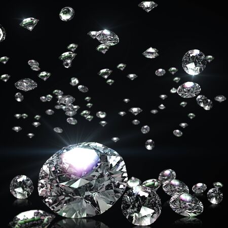 Three-dimensional design of falling brilliants.の写真素材