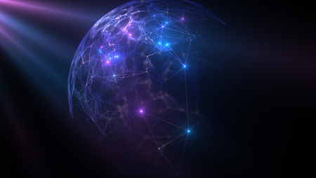 Abstract spherical network background.の写真素材
