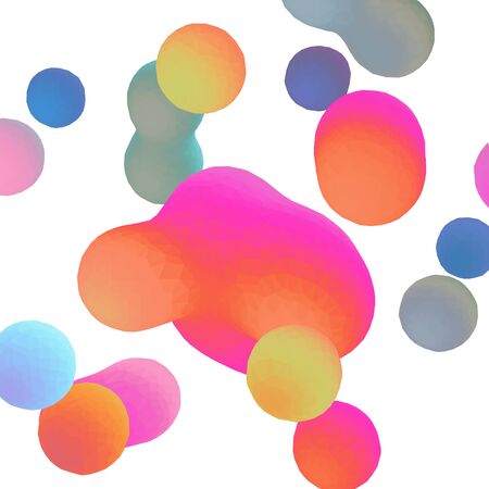 Vector abstract illustration of liquid effect free shapes in gradient iridescent colors with triangular forms. Transparency.のイラスト素材