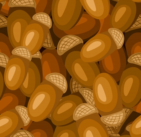 Seamless pattern with autumn acorns  Vector illustration のイラスト素材