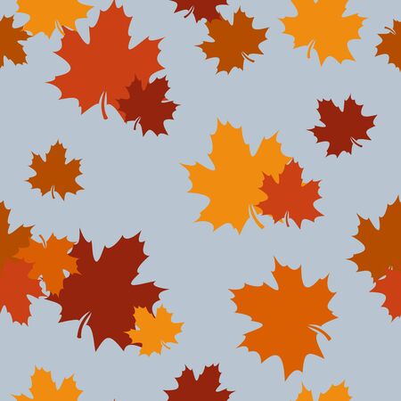 Seamless pattern with autumn maple leaves  Vector illustration のイラスト素材