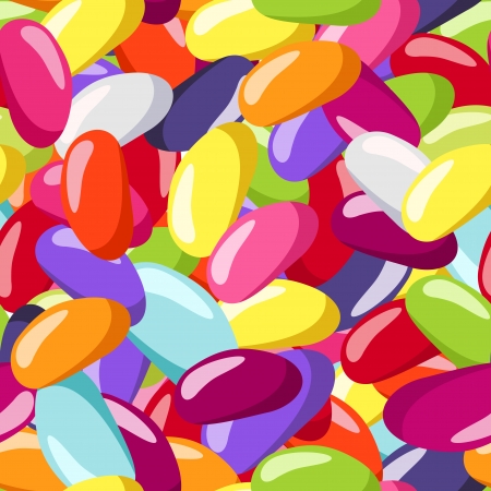 Seamless pattern with jelly beans of various colors.のイラスト素材