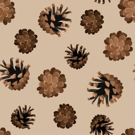 Seamless background with pine cones. のイラスト素材