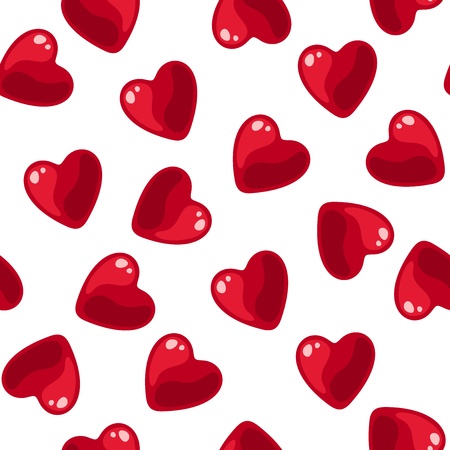Seamless background with red hearts. 