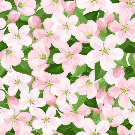 Seamless background with apple blossoms.のイラスト素材