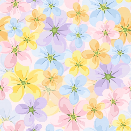 Seamless background with colored flowers  のイラスト素材