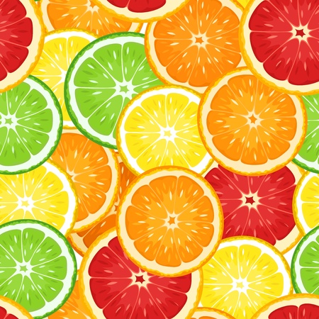 Seamless background with citrus fruits.  illustration.のイラスト素材