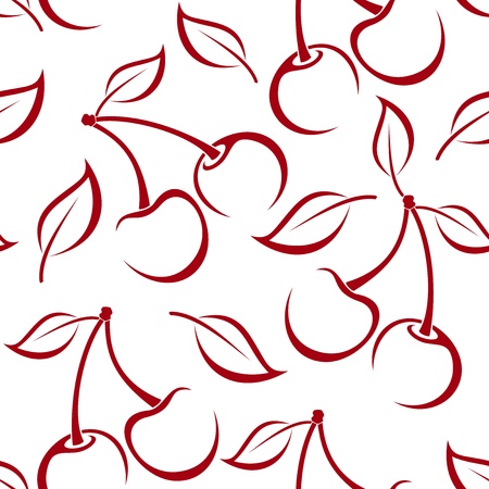 Seamless background with cherry silhouettes.のイラスト素材