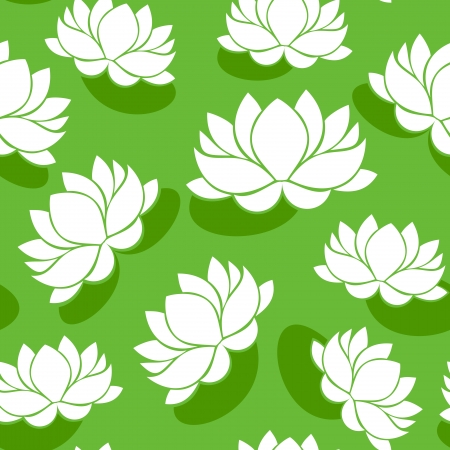 Seamless pattern with lotus flowersのイラスト素材
