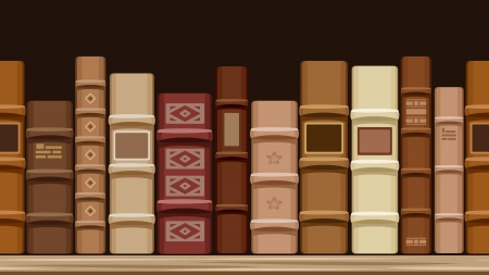 Horizontal seamless background with old books.  illustration. のイラスト素材
