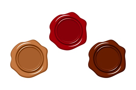 Three wax seals illustration.のイラスト素材