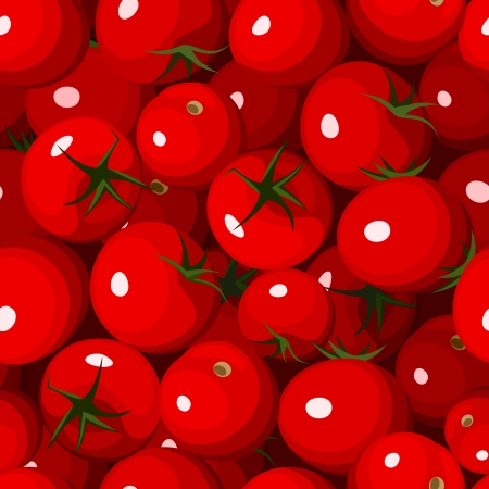 Vector seamless background with red tomatoes. のイラスト素材