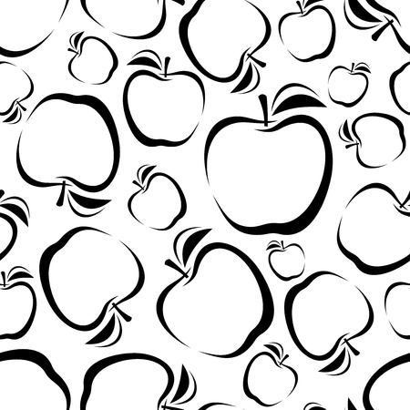Seamless background with apples silhouettes  Vector illustration のイラスト素材