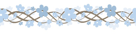 Horizontal seamless background with flowers  Vector illustration のイラスト素材