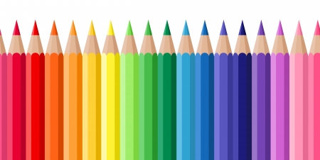 Horizontal seamless background with colored pencils  Vector illustration のイラスト素材