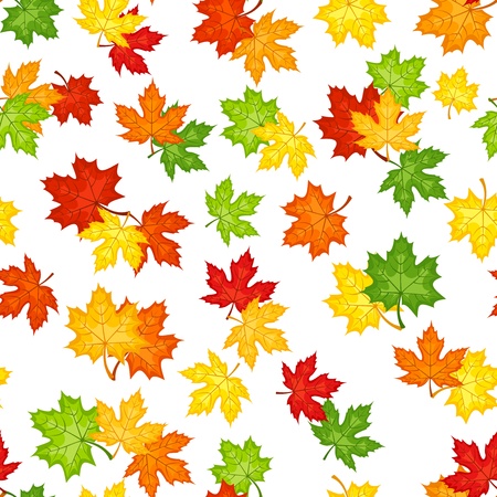 Seamless pattern with autumn maple leaves  Vector illustration  のイラスト素材