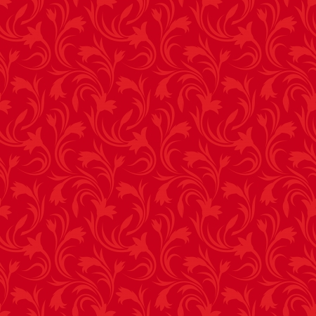 Seamless red floral pattern  Vector illustration のイラスト素材
