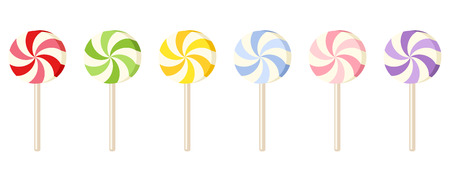Six colorful lollipops  Vector illustration のイラスト素材