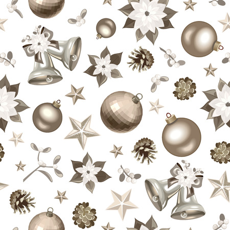 Christmas seamless silver background  Vector illustration のイラスト素材