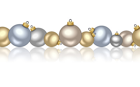 Horizontal seamless background with Christmas balls  Vector EPS-10  のイラスト素材