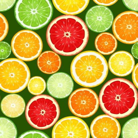 Seamless background with citrus fruits  Vector illustration のイラスト素材