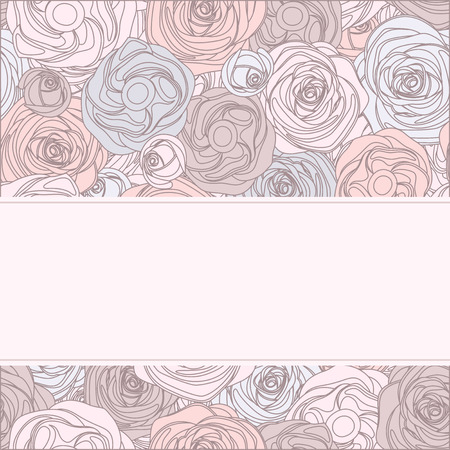 Vintage invitation card with roses  Vector illustration のイラスト素材