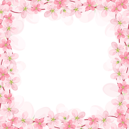 Vector background with pink flowers  のイラスト素材