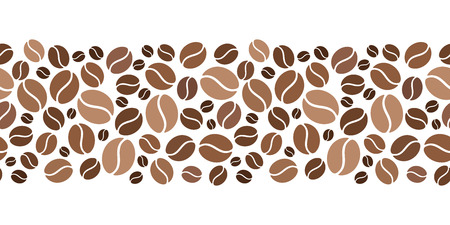 Horizontal seamless background with coffee beans  Vector illustration のイラスト素材