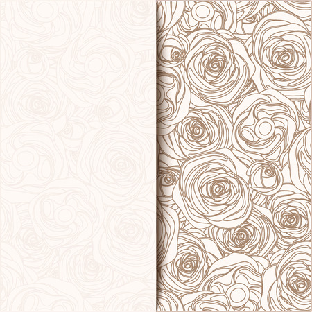 Vintage beige invitation card with roses  Vector illustration のイラスト素材