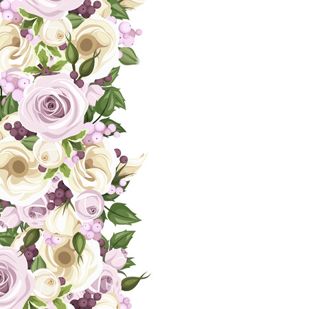 Background with roses and lisianthus flowers  illustration のイラスト素材
