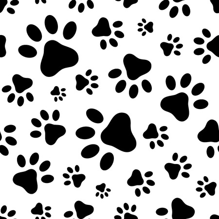 Seamless pattern with animal paws footprintsのイラスト素材