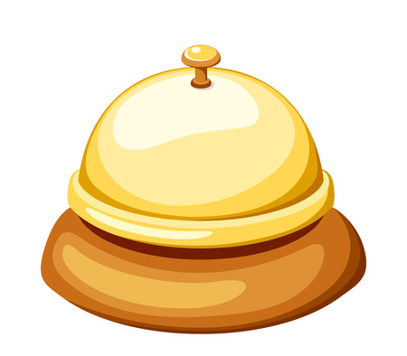 Gold reception bell. Vector illustration.のイラスト素材