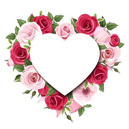 Background with roses and lisianthus flowers. Vector eps-10.のイラスト素材