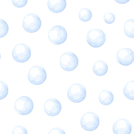 Vector seamless background with snowballs on white.のイラスト素材