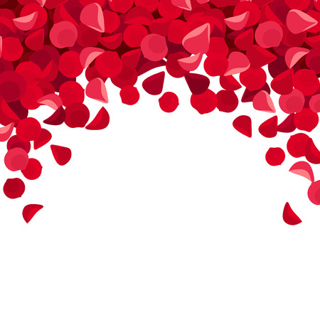 Background with red rose petals. Vector illustration.のイラスト素材